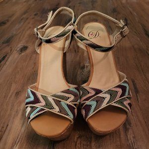 D Cork Wedges Size 6 women's